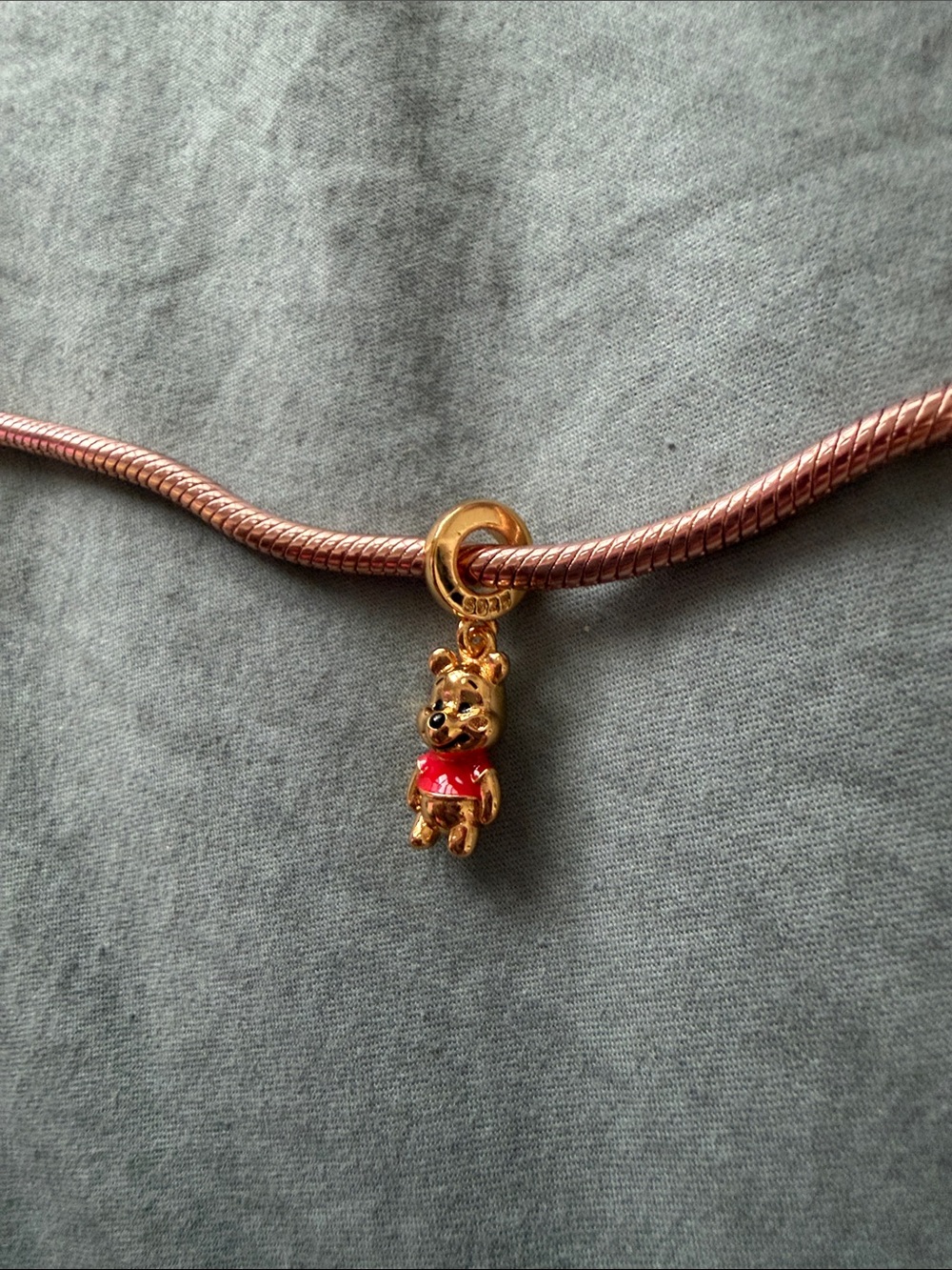 Gold & Red Winnie the Pooh Disney Dangle Charm - Picture 3 of 4